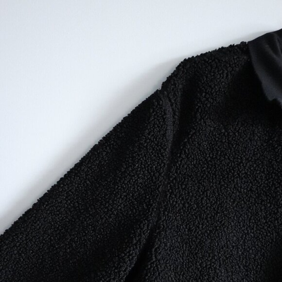 Northern Reflections Women's L Black 1/4 Zip Black Long Sleeve Sherpa Sweater - Picture 4 of 9